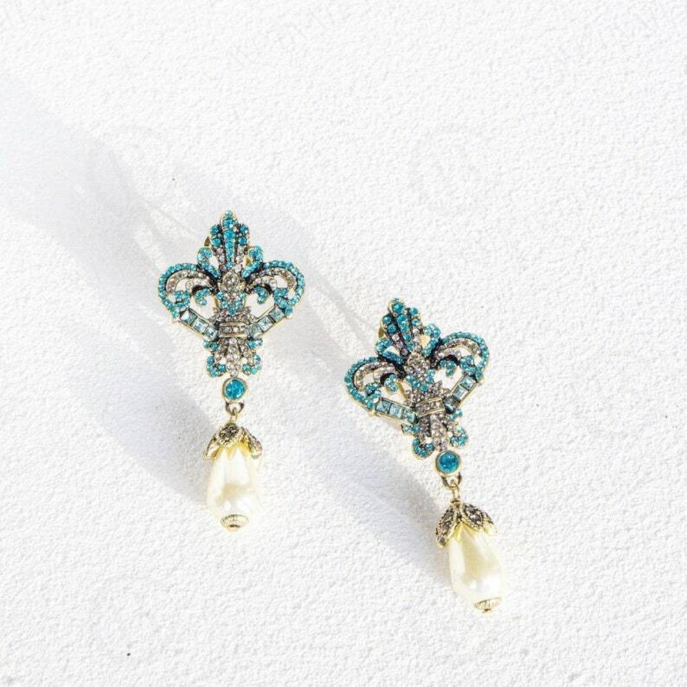 NEW Heidi‎ Daus fleur de lis Earrings - Picture 5 of 8